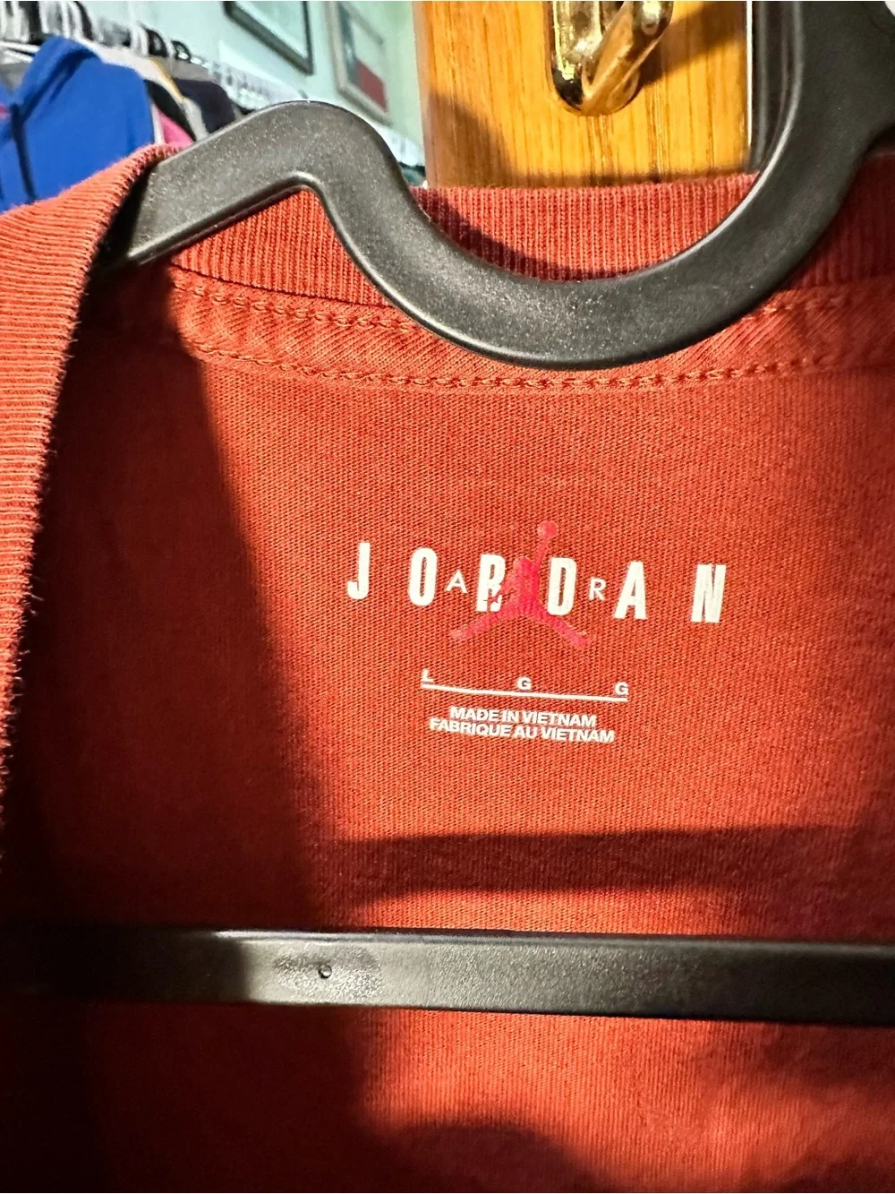Jordan Air Men's Embroidered Graphic T-Shirt in Starfish Orange